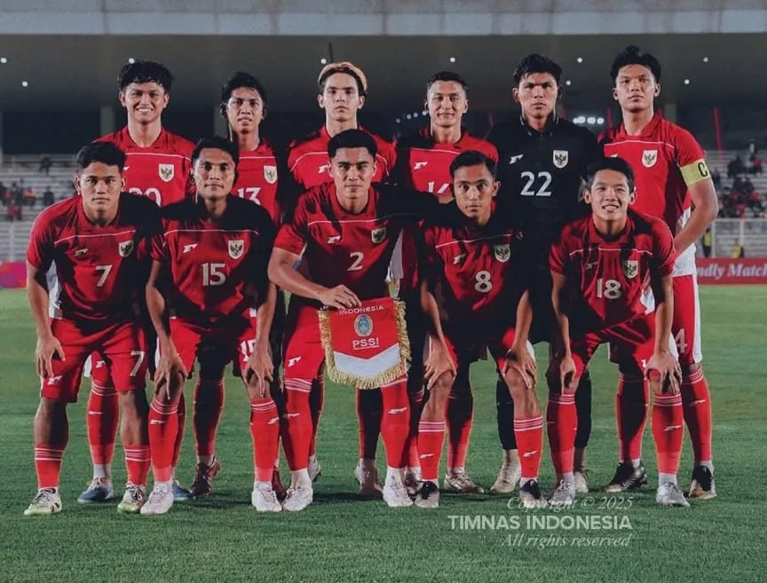 Timnas Indonesia U23 saat menghadapi Timnas U23 India (foto: Timnas Indoneia)